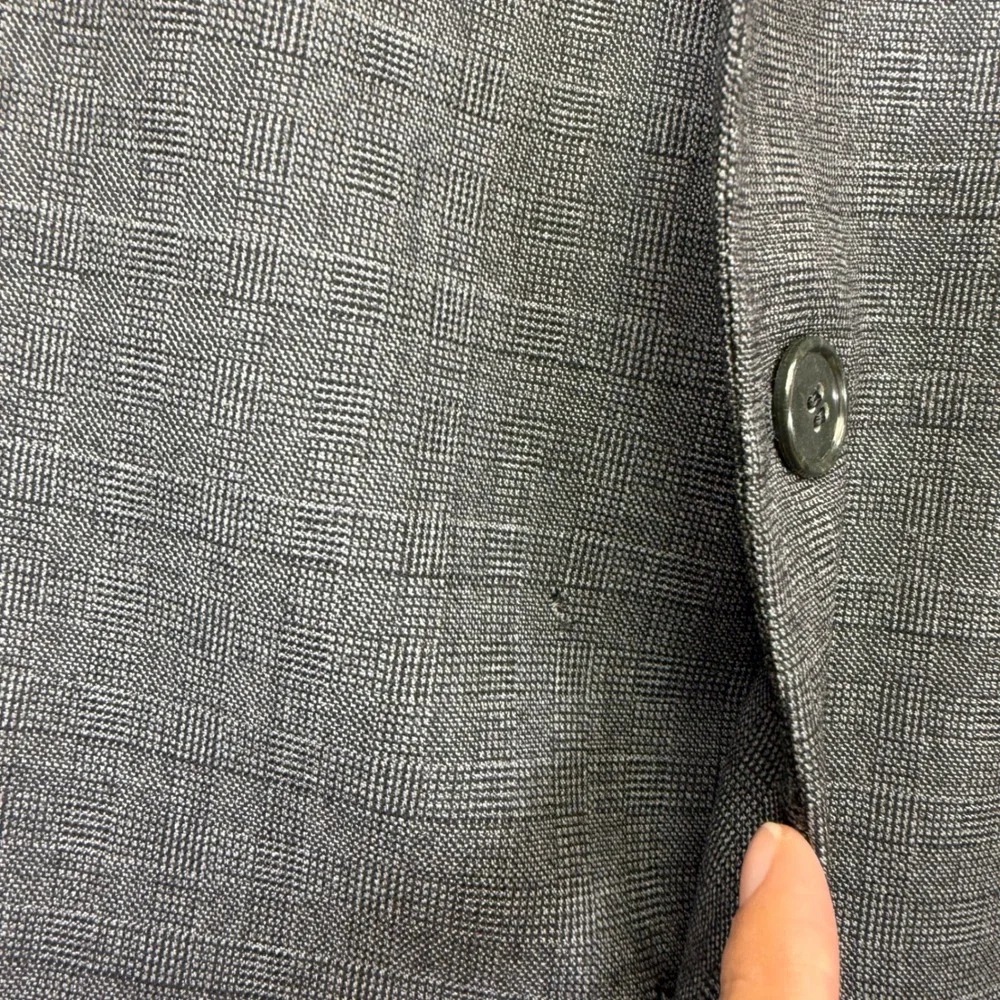 Mani by‎ Giorgio Armani Mens Gray Glen Check Virgin Wool Blazer Jacket Size 40R